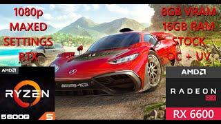 Forza Horizon 5 | AMD Ryzen 5 5600G + RX6600 | PC Benchmark | Max Settings | 1080p | STOCK vs OC