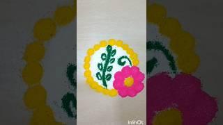 Quick &Easy Rangoli design #shorts #rangoli #asmr #art #diy #ytshorts #youtubeshorts