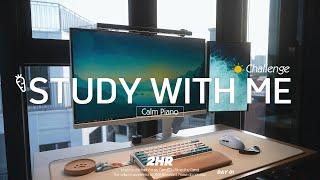 2-HOUR STUDY WITH ME | Calm Piano, Typing Sounds️ | Pomodoro 50-10 | Day 1