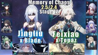 E0 Jingliu Blade & E0 Feixiao Topaz | Memory of Chaos 12 2.5/2.4 3 Stars | Honkai Star Rail