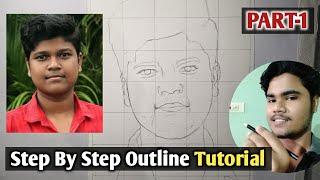 How to Draw Subhojit Mondal Art ll Step by Step Outline drawing for Beginners