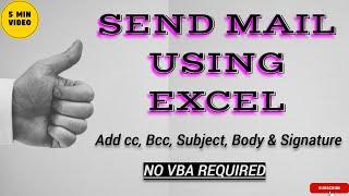 Send Mail Using Excel (No VBA) - ALL IN ONE SOLUTION