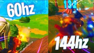 What it feels like to play in 144Hz/144 FPS - Fortnite frame rate Comparison 60 FPS vs 144 FPS