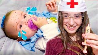 A HAILEY ESTÁ DOENTE! HISTORINHA da BEBÊ DOENTE e a MÉDICA DOIDA! *e agora? Pai Também Joga