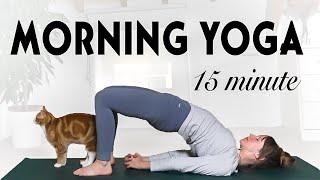 15-minute Morning Yoga STRETCH, TWIST & STRENGTHEN - All Levels Yoga - YogaCandi