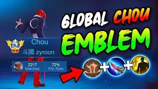 I FINALLY!! FOUND CHOU TOP GLOBAL EMBLEM 2024 (build reveal) - Mobile Legends