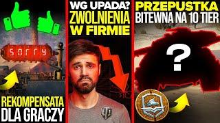 WOT UPADA? WG ZWALNIA PRACOWNIKÓW! NOWA REKOMPENSATA i 10 TIERY w PRZEPUSTCE!