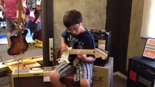 SRV Style Superstition guitar cover by 10yr old