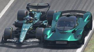 Aston Martin Valkyrie vs Aston Martin F1 2024 at Monza