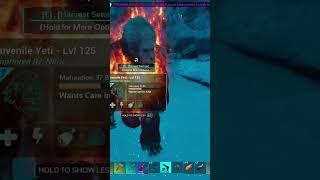 Taming a yeti ???? on ARK: Survival Ascended The center!! #gaming #arksurvivalevolved #tametheark