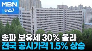 송파·양천 보유세 최대 30% 뛴다…종부세 대상 3만 가구 늘어 [MBN 뉴스7]