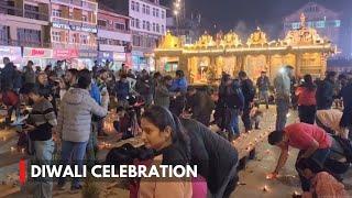 Diwali Celebration witnessed participation of both locals, tourists at Lal Chowk in Srinagar.