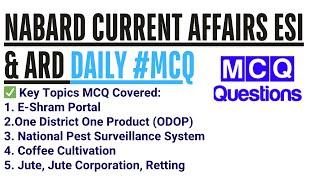 Nabard grade a important current Affairs | MCQ|  ESI & ARD | #nabard_gradea_2025  #nabard_clarity