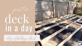 DECK IN A DAY [part 01] - How to Build a Ground Level Deck // DIY Floating Deck