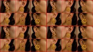 50+ Latest 22K Gold Earrings Design | Lightweight Stud Earrings | Heavy weight  Gold Ear Tops