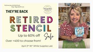 Wow!  Magnolia’s 60% off retirement sale on 400+ retiring stencils is HUGE!
