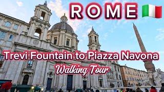 Rome  Walking Tour [4K] Trevi Fountain to Piazza Navona