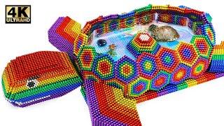 Build Amazing Tortoise Pond For Turtle From Magnetic Balls (Satisfying) | Magnet World Series