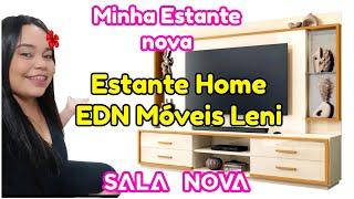 ESTANTE HOME TEATHER  EDN MÓVEIS LENI PARA TV ATÉ 75” 4 GAVETAS EDN MÓVEIS LENI