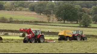 Silaging the Grass Bales with Rowing Up still in Progress with Massey.