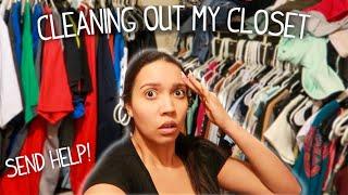 ORGANIZING MY MESSY CLOSET | DECLUTTER WITH ME