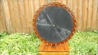 Homemade wooden game wheel.