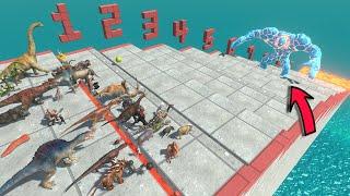 Blue Golem Challenge | 10 Levels of Lava Stairs - Animal Revolt Battle Simulator