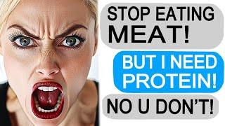 Karen Demands I Stop Eating Meat... Big Mistake! - Reddit Stories