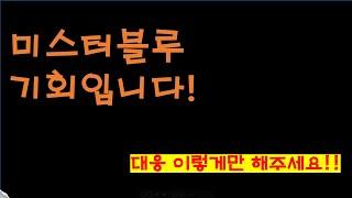 미스터블루 기회입니다. 이렇게만 대응하시면 기회입니다..