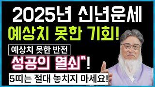 2025년 신년 띠별 운세/숨겨진 함정/예상치 못한 반전/성공의 열쇠와 기회!!!