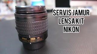 cara bersihkan jamur lensa kit nikon  18 - 55mm