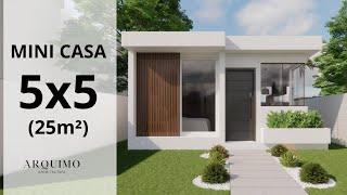 PLANO DE CASA 5X5 | TINY HOUSE | MINI CASA 25 M²| 5X5 HOUSE (25 SQM)| Small House Design Idea