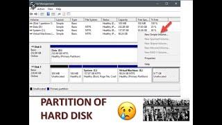 How make partition of a hard disk drive