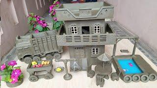 Building A modern house with Swimming pool & truck | how to make miniature clay house| polymer clay