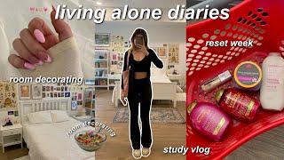 LIVING ALONE DIARIES | apartment decor, school study vlog, early productive mornings