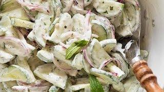 Creamy Cucumber Salad with Lemon Yogurt Dressing