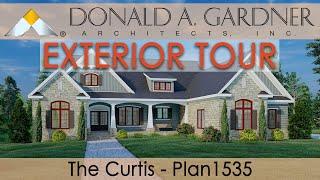 Ranch house plan with a rustic facade and luxury amenities | The Curtis