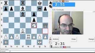 5 minute chess #518: IM Greg Shahade vs IM Joorge