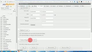 How to create Database ,  Username and Password  in PHPMYADMIN on your computer.