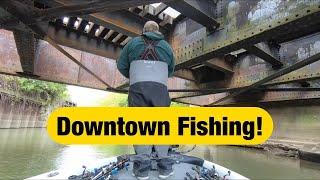Downtown Zanesville Bass Fishing  Muskingum River, Ohio