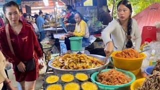 Cambodian street food 2024 - Walking tour Countryside market at Kien Svay Krao Resort | 4K