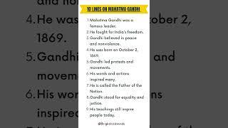 10 lines on mahatma gandhi #essay #gandhi