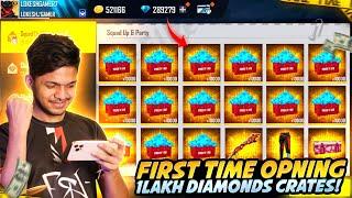 First Time Opening 1 Lakhs Diamonds Creates  Worth 1 Million Diamonds & Red Angelic Pant Free Fire