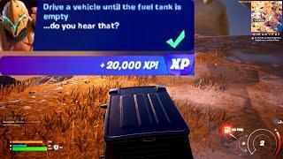 Drive a vehicle until the fuel tank is empty Fortnite