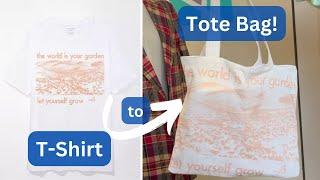 Turn a T-Shirt into a Tote Bag! DIY Tote Bag from old T-Shirt | Ways to Reuse a T-Shirt | DIY Tote