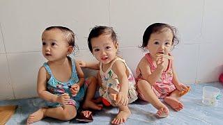 Mẹ Yến Nhi nấu món mới, cải thiện bữa ăn kỷ luật cho ba bé sinh ba | BA NÀNG TIÊN