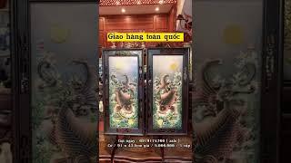 TRANG LÝ NGƯ VỌNG NGUYỆT ĐƯỢC ĐIÊU KHẮC NỔI THỦ CÔNG / TRANH SỨ CÁ CHÉP TRÔNG TRĂNG.