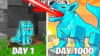 I Survived 1000 Days As A DIAMOND WOLF HARDCORE Minecraft! (Full Story)