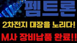 [ 펨트론 ] 2차전지 대장을 노리다! M사 장비납품완료 !!