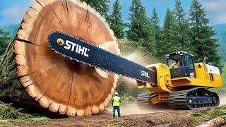 Extreme Dangerous Fastest Big Chainsaw Cutting Tree Machines | Monster Stump Removal Excavator #11